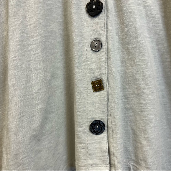 Soft surroundings Danielle button up tunic long sleeve cotton collared top small - Picture 5 of 11